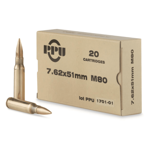 PPU 7.62x51 FMJ BT Box of 20