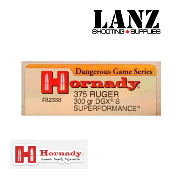 Hornady 375 Ruger 300gr DGX Bonded Suprformance Box of 20 - Image 2