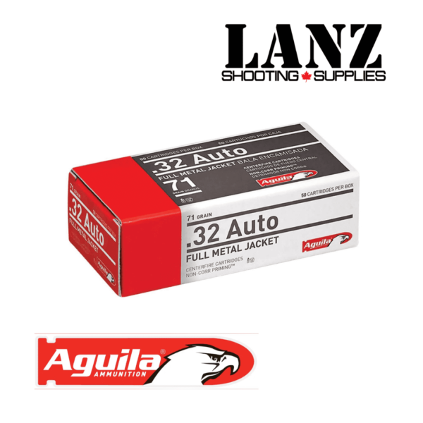 Aguila 32 Auto Pistol Ammo, 71gr, FMJ, Box of 50