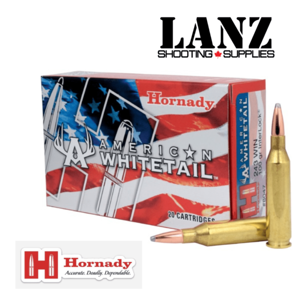 Hornady 243 Winchester 100 gr InterLock® BTSP American Whitetail® Box of 20