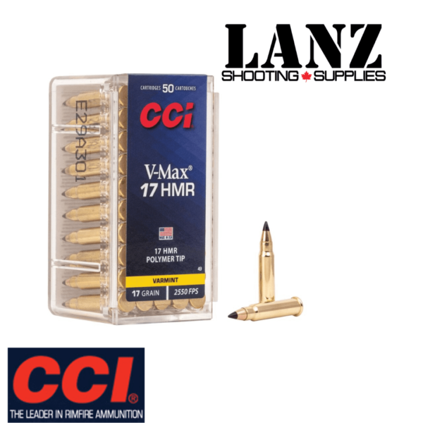 CCI V-Max 17 HMR, Polymer Tip, 17 Grain, Box of 50