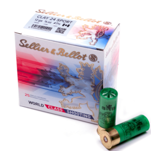 Sellier & Bellot Clay 24 Sport Target Load, 12Ga 2 3/4″ #7.5 Shot 7/8oz Box of 25