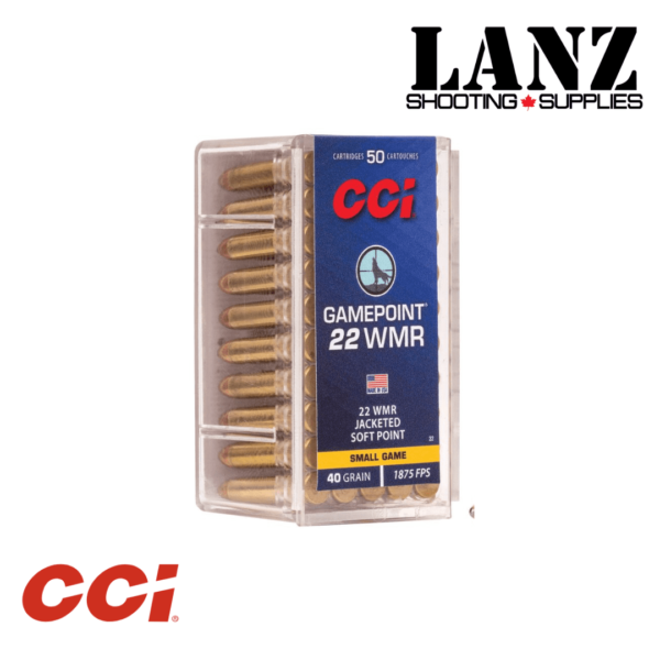 CCI® Gamepoint 22 WMR 40 Grain, JSP(Jacketed Soft Point) Box of 50