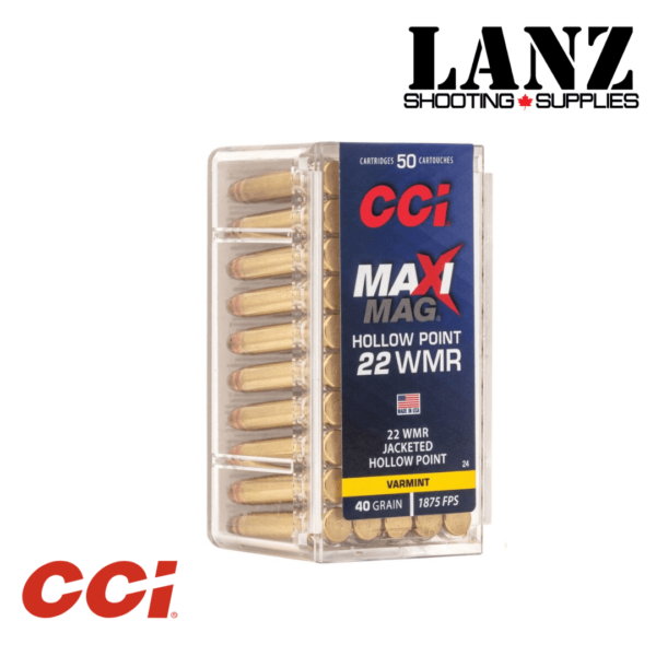 CCI® Maxi-Mag 22 WMR 40 Grain, JHP(Jacketed Hollow Point) Box of 50