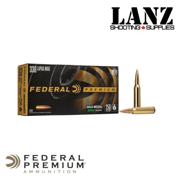 Federal Premium® 338 Lapua Magnum 250Gr, Gold Medal® Sierra MatchKing Lapua, 250 Grain, Box of 20 - Image 2