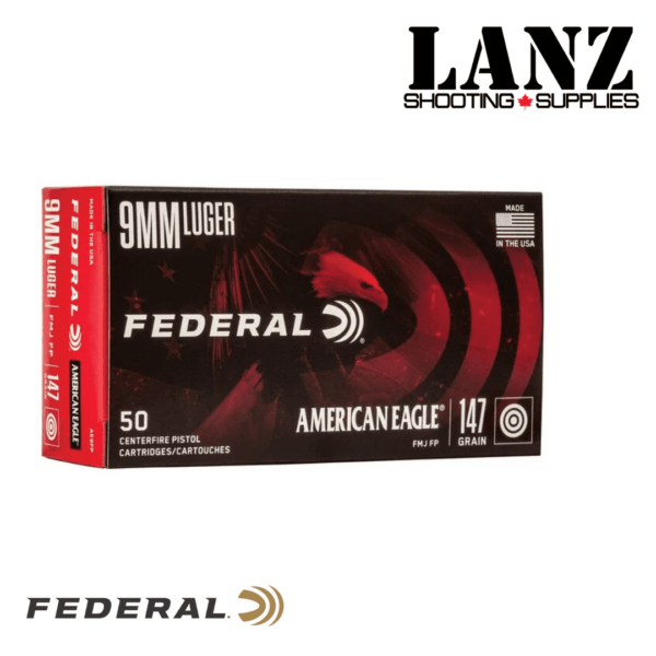 Federal American Eagle® Handgun 9mm Luger 147 Grain FMJ Box of 50