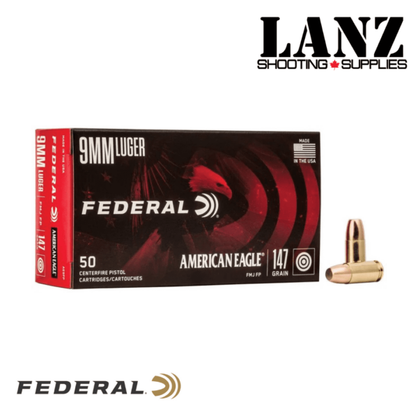 Federal American Eagle® Handgun 9mm Luger 147 Grain FMJ Box of 50 - Image 2