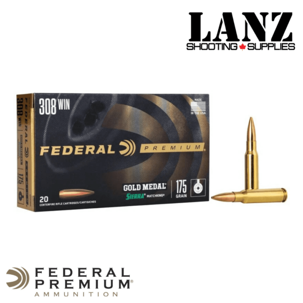 Federal Premium Gold Medal 308 Winchester 175 Grain Sierra MatchKing Hollow Point Boat Tail, Box of 20 - Image 2