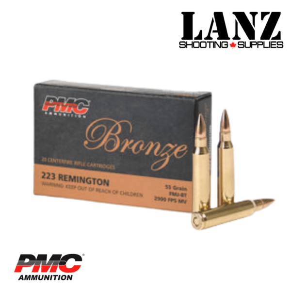 PMC Bronze .223 Remington 55gr FMJ-BT(Full Metal Jacketed-Boat Tail) Box of 20