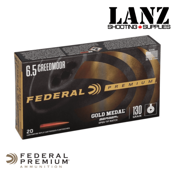 Federal Gold Medal® Berger 6.5 Creedmoor 130 Grain, Berger AR Hybrid OTM, Box of 20