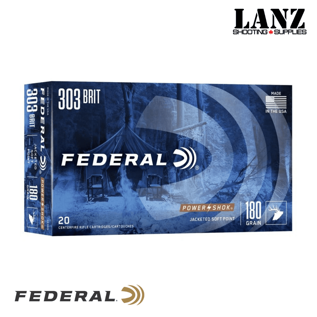 Federal Power-Shok® Rifle, 303 British, 180 Grain, JSP(Jacketed Soft Point), Box of 20