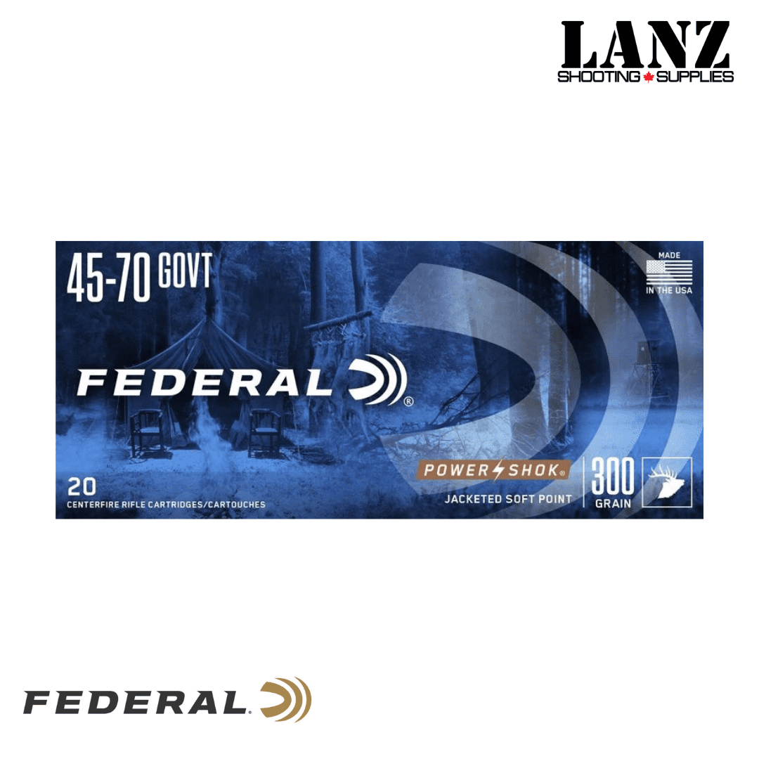 Federal Power-Shok® 45-70 Government, 300 Grain, JSP(Jacketed Soft Point) Box of 20