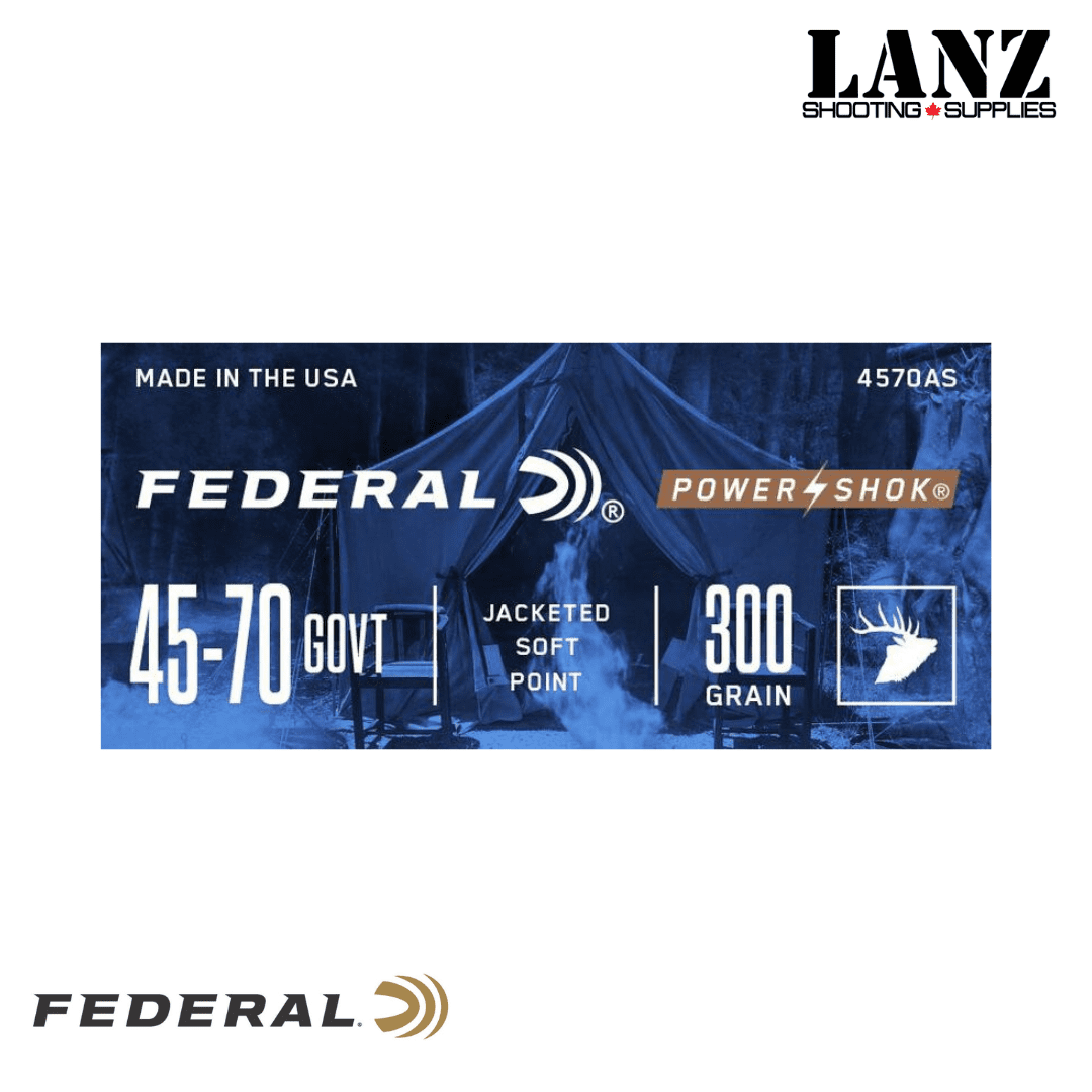 Federal Power-Shok® 45-70 Government, 300 Grain, JSP(Jacketed Soft Point) Box of 20 - Image 3