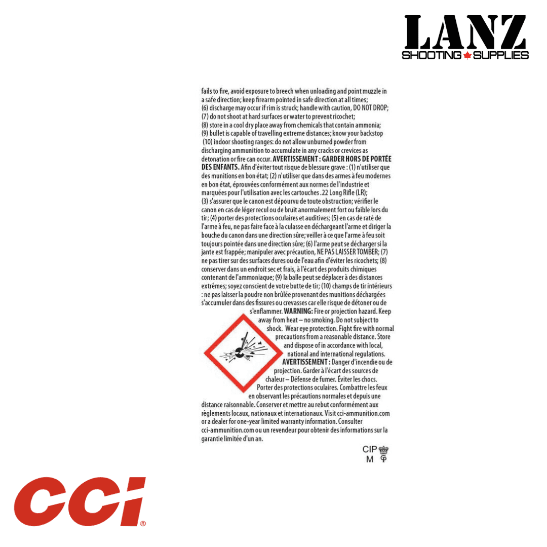 CCI Standard Velocity, .22 LR(Long Rifle), 40 Grain, Lead Round Nose, Box of 50 - Image 7