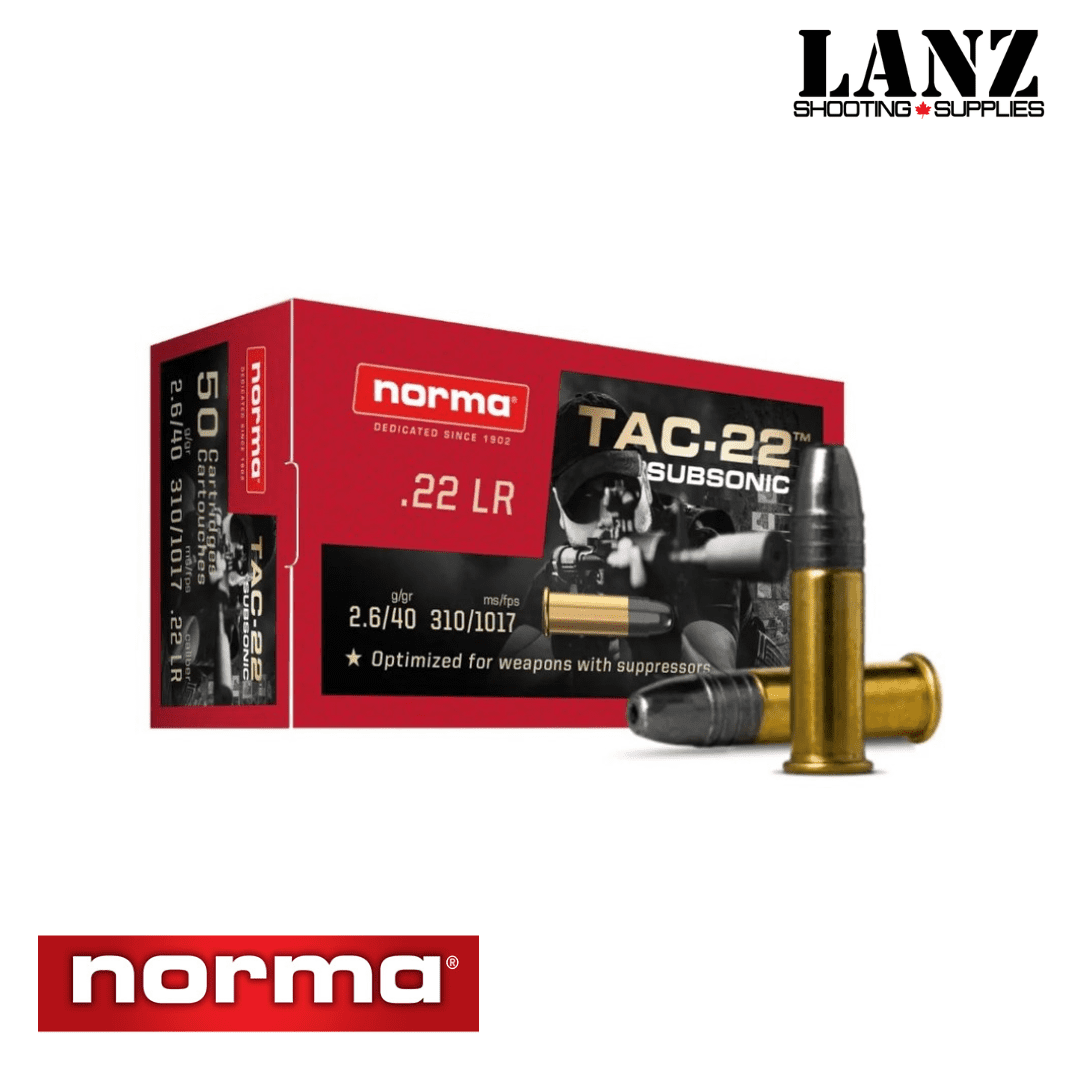 Norma 22LR TAC-22 Subsonic 40 Gr, Box of 50 - Image 2