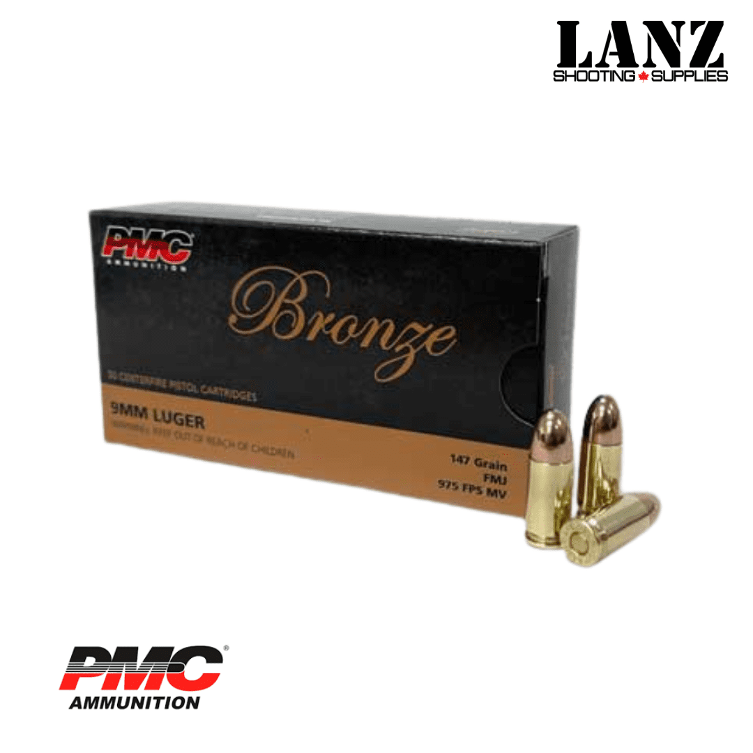 PMC Bronze 9mm Luger , 147 Grain, FMJ(Full Metal Jacketed), Box of 50