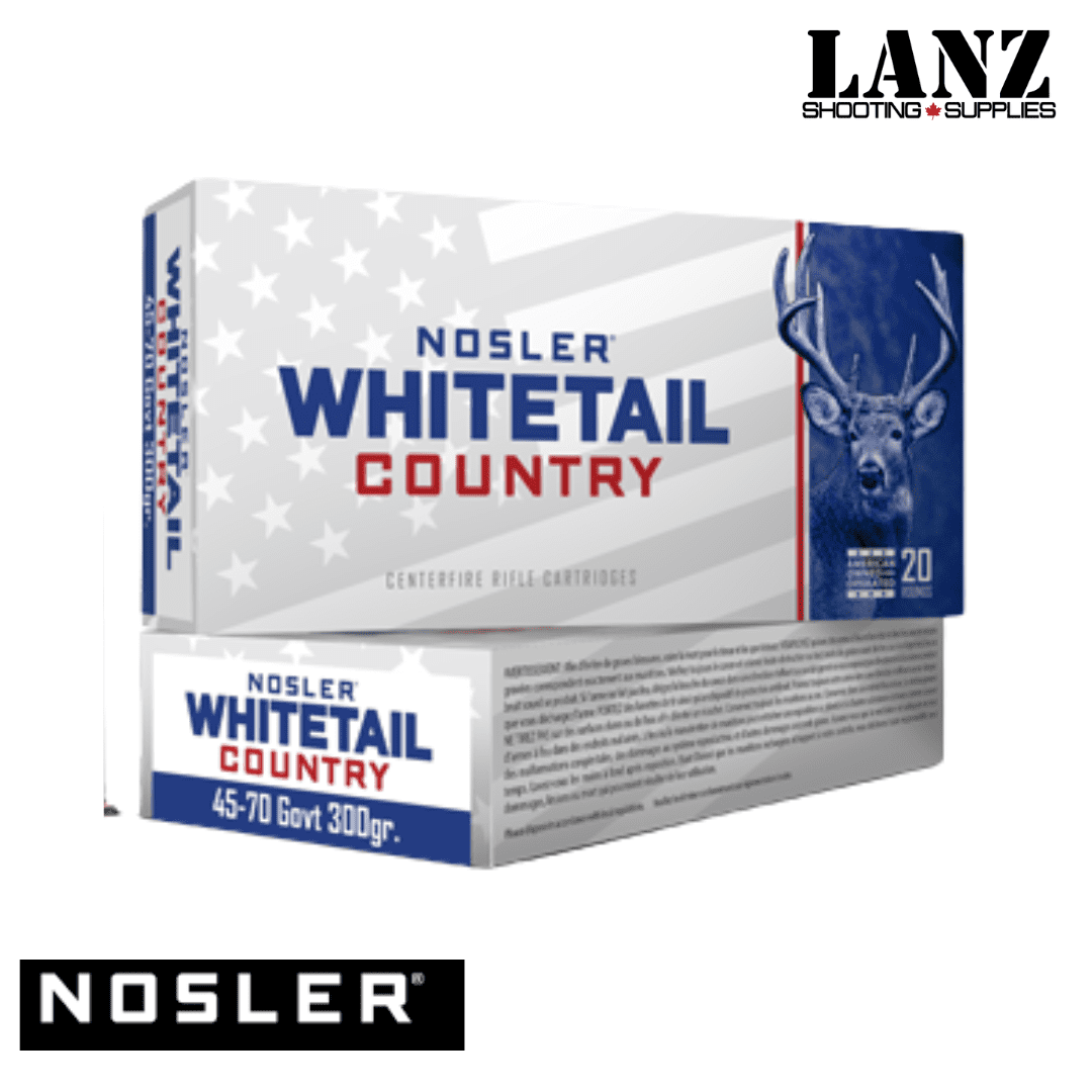 Nosler® 45-70 Government 300gr Straight-Wall Whitetail Country™ Ammunition, Box of 20