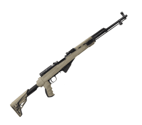 SKS Rifle with ATI Folding Stock 7.62×39, 20″, No Bayonet Non-restricted-Dark Earth