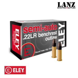ELEY Semi-Auto Benchrest Outlaw .22LR 42gr RN Ammo, Box of 50
