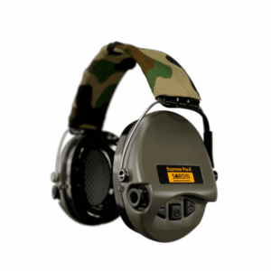 Sordin Supreme Pro-X Electronic Hearing Protection Green Cup, Camo Headband
