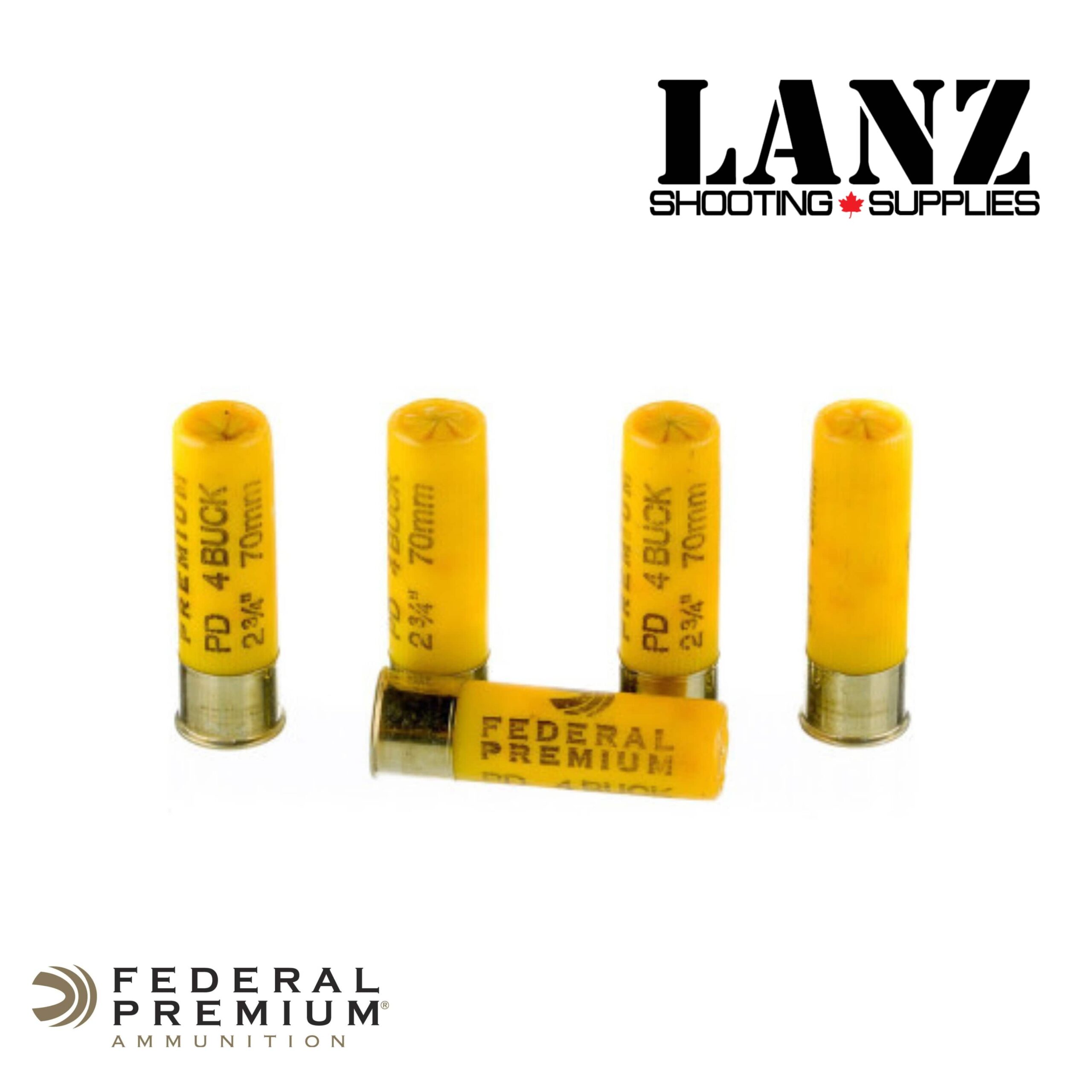 Federal Premium 20 Gauge 2-3/4″ #4 Buckshot 24-Pellet 5-Round Box - Image 3