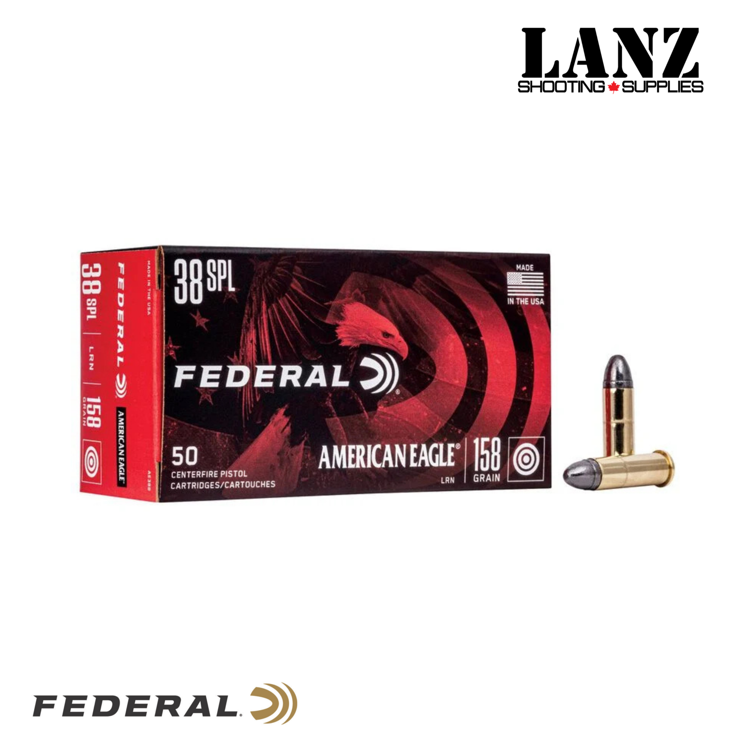 Federal American Eagle 38 Special 158gr LRN Ammo 50-Round Box - Image 2