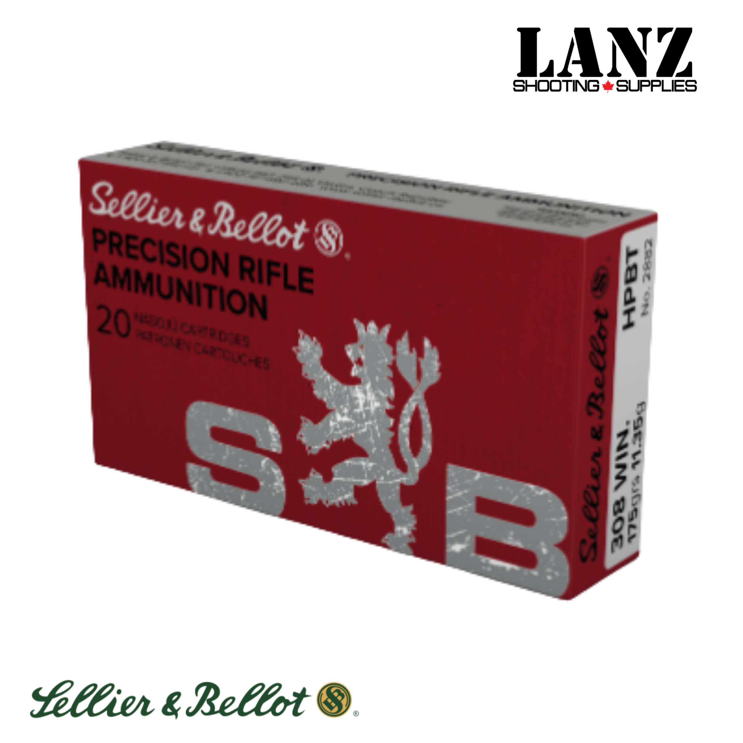 Sellier & Bellot Target Match 308 Win 175 Grain HPBT Ammunition - Box of 20