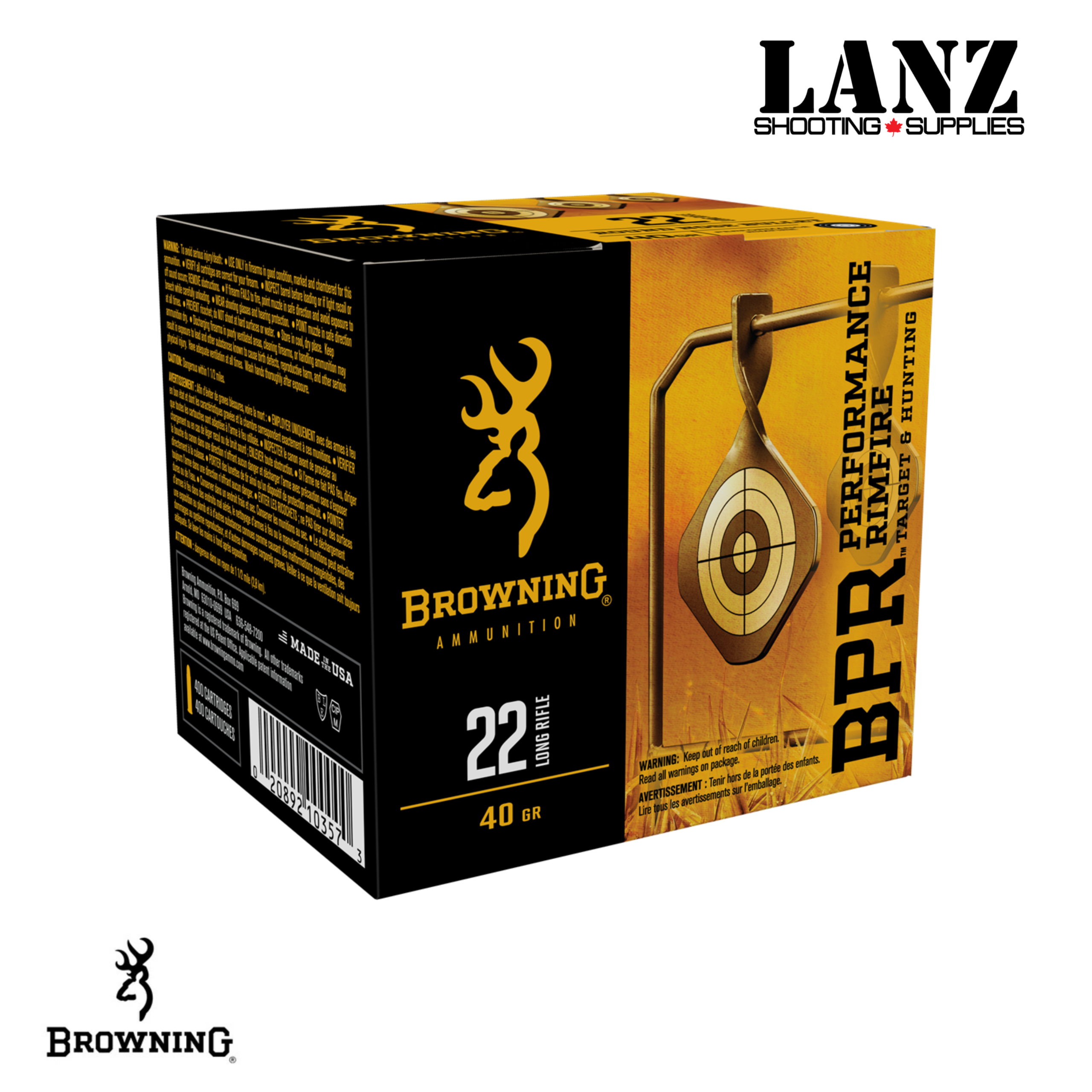 Browning BPR Performance Rimfire 22 LR 40gr LRN 400-Round Box