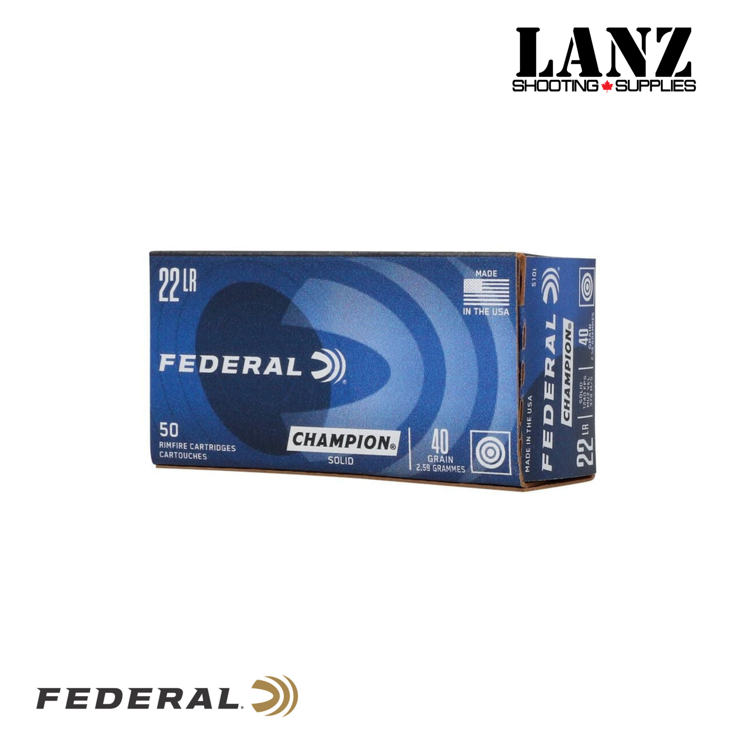 Federal Champion 22 LR 40gr LRN Ammo 50-Round Box - Image 5
