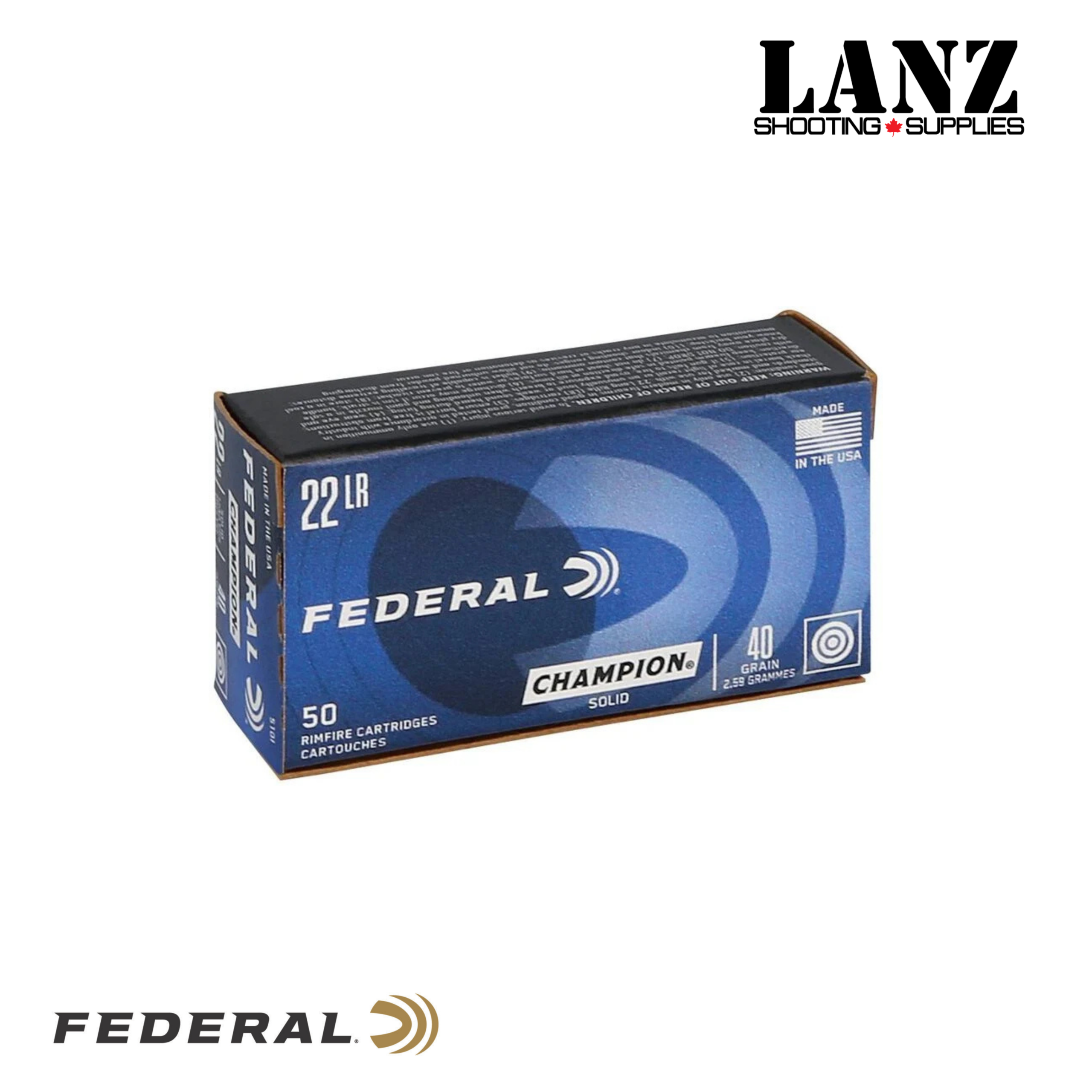 Federal Champion 22 LR 40gr LRN Ammo 50-Round Box - Image 4