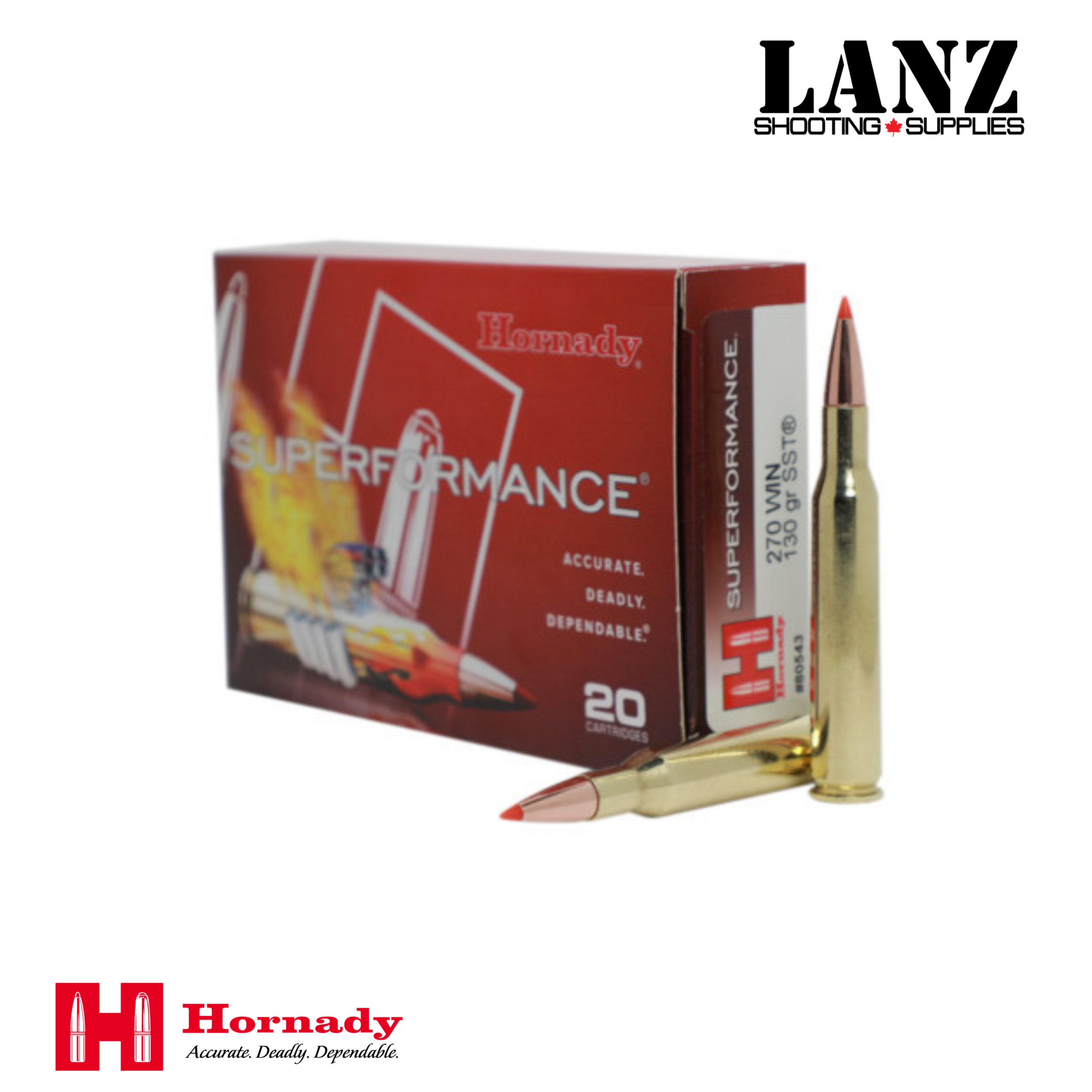 Hornady Superformance 270 Win 130gr SST Ammo 20-Round Box